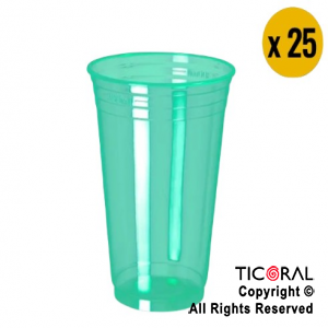 VASO NEON FLUO 300CC VERDE COPOBRAS x 25 unid